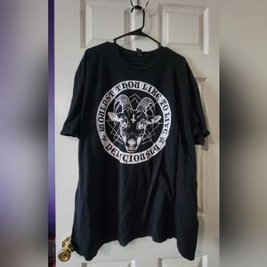 Black Phillip Baphomet Woulds't Thou Like To Live Deliciously Tee Size 3X XXXL